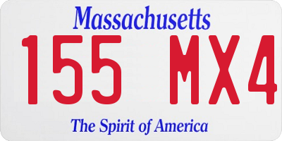 MA license plate 155MX4