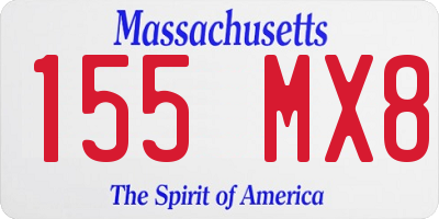 MA license plate 155MX8