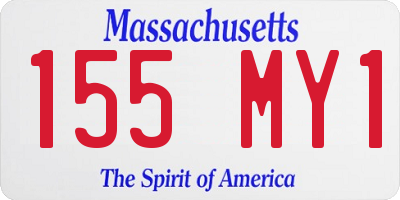 MA license plate 155MY1