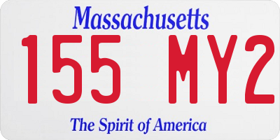 MA license plate 155MY2