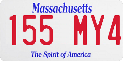 MA license plate 155MY4