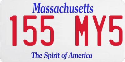 MA license plate 155MY5