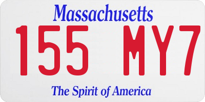 MA license plate 155MY7