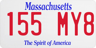 MA license plate 155MY8