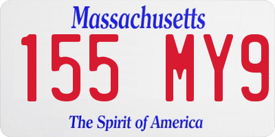 MA license plate 155MY9