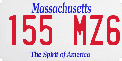 MA license plate 155MZ6
