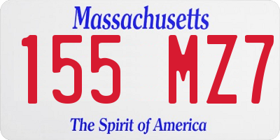 MA license plate 155MZ7