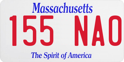 MA license plate 155NA0
