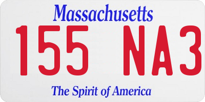 MA license plate 155NA3