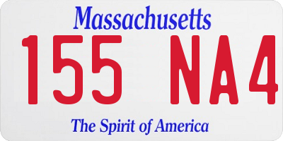 MA license plate 155NA4