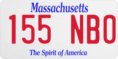 MA license plate 155NB0