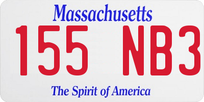 MA license plate 155NB3