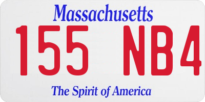 MA license plate 155NB4