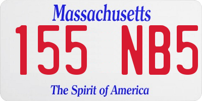 MA license plate 155NB5
