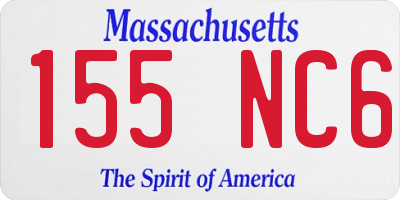 MA license plate 155NC6