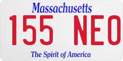 MA license plate 155NE0