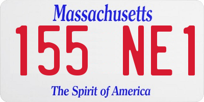 MA license plate 155NE1