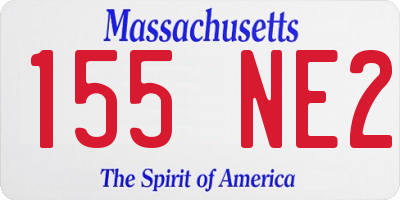MA license plate 155NE2