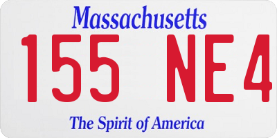 MA license plate 155NE4