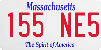 MA license plate 155NE5