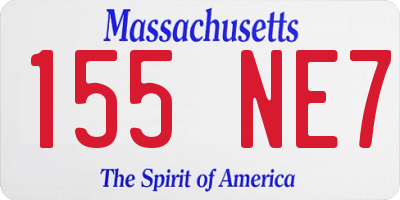 MA license plate 155NE7