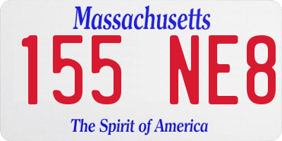 MA license plate 155NE8