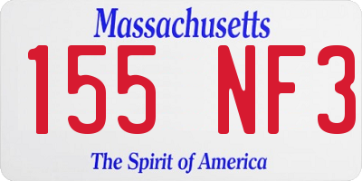 MA license plate 155NF3