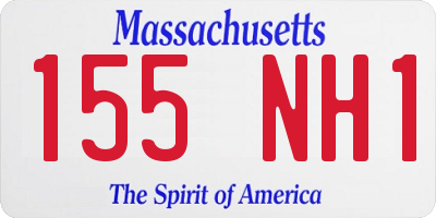 MA license plate 155NH1