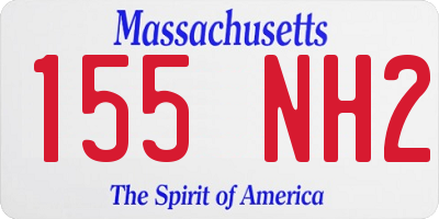MA license plate 155NH2