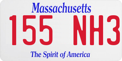 MA license plate 155NH3