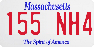MA license plate 155NH4