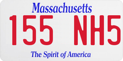 MA license plate 155NH5