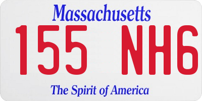 MA license plate 155NH6
