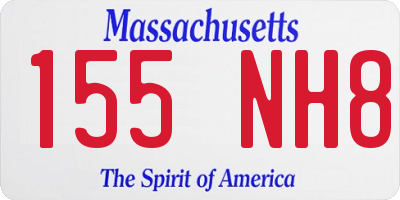 MA license plate 155NH8