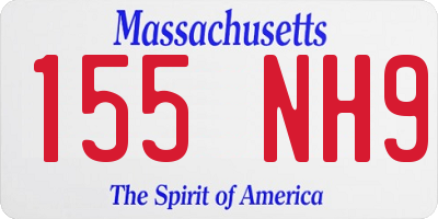 MA license plate 155NH9