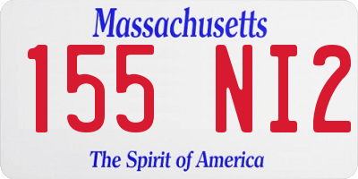 MA license plate 155NI2