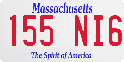 MA license plate 155NI6