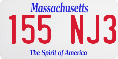 MA license plate 155NJ3