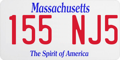 MA license plate 155NJ5