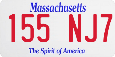 MA license plate 155NJ7