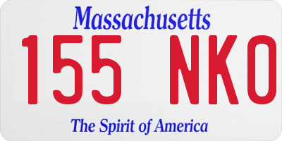 MA license plate 155NK0
