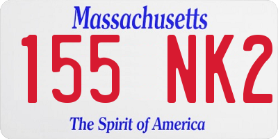 MA license plate 155NK2