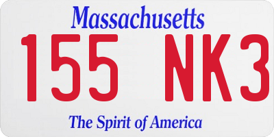 MA license plate 155NK3