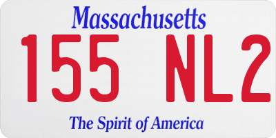MA license plate 155NL2