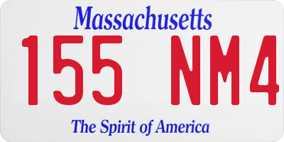 MA license plate 155NM4
