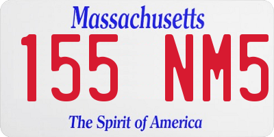 MA license plate 155NM5