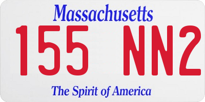 MA license plate 155NN2