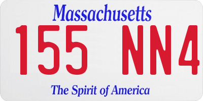 MA license plate 155NN4