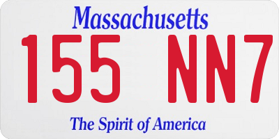 MA license plate 155NN7