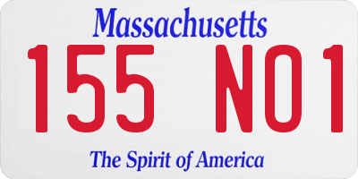 MA license plate 155NO1